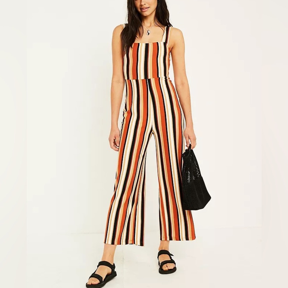 Urban Outfitters Striped Cropped Jumpsuit